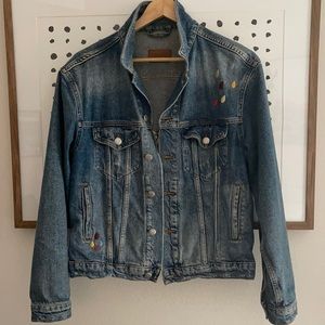 Zara Embroidered Jean Jacket